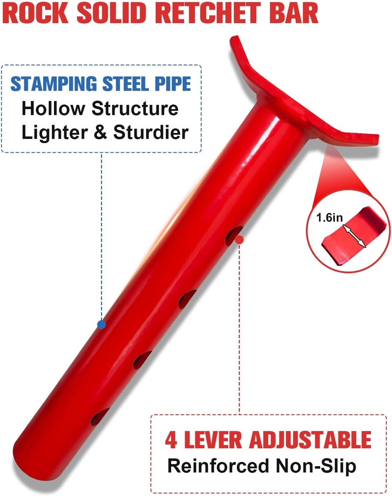 USYATO 3 Ton Foldable Jack Stands (6,600 LBs) - Heavy Duty Car Jack Stand for Trucks&SUV&DIY- Adjustable Height 11.42"-16.06" with Safety Pin - Ideal for Home Garage, Workshops, UTV/ATV - Red, 1 Pair - Image 3